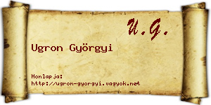 Ugron Györgyi névjegykártya