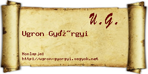 Ugron Györgyi névjegykártya